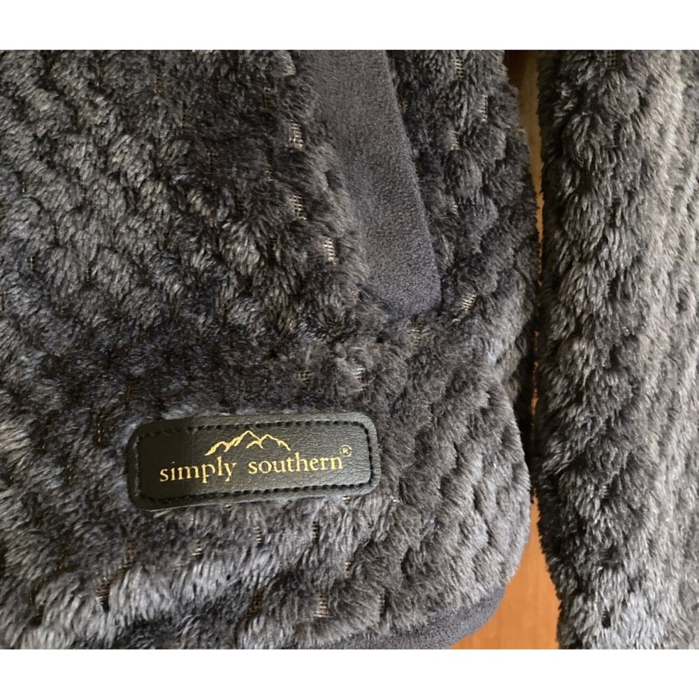 Simply Southern Womens M Grey Textured Fleece Pullover Sweatshirt Cozy Warm - Picture 7 of 7